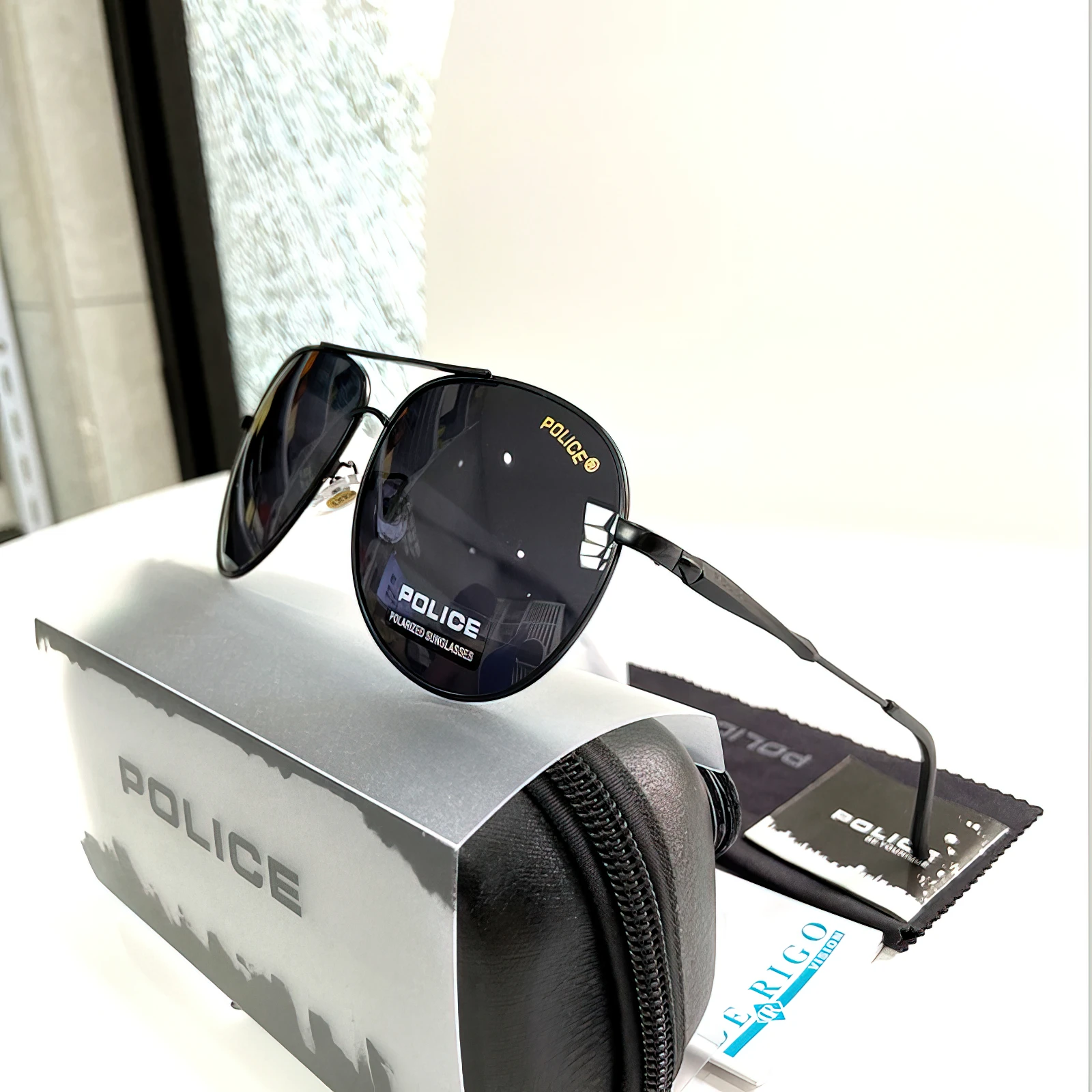 

Police Sunglasses HD Polarized Metal Frame Pilot Sunglasses Designer Women Men Women Brand Oculos Retro Glasses