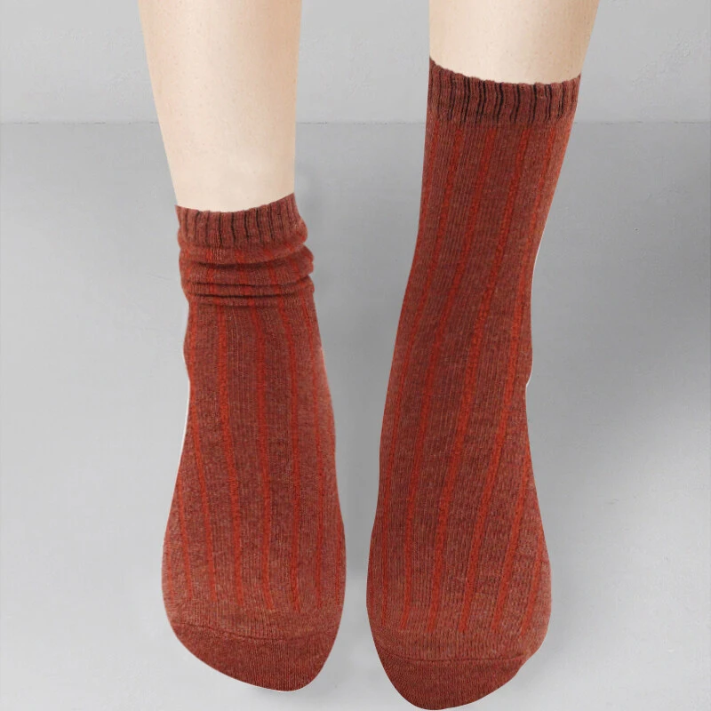 1 Pair Autumn Winter Long Cotton Loose Women Socks Fashion Casual Knitting Crew Japanese Korean College Style Solid Color Sock