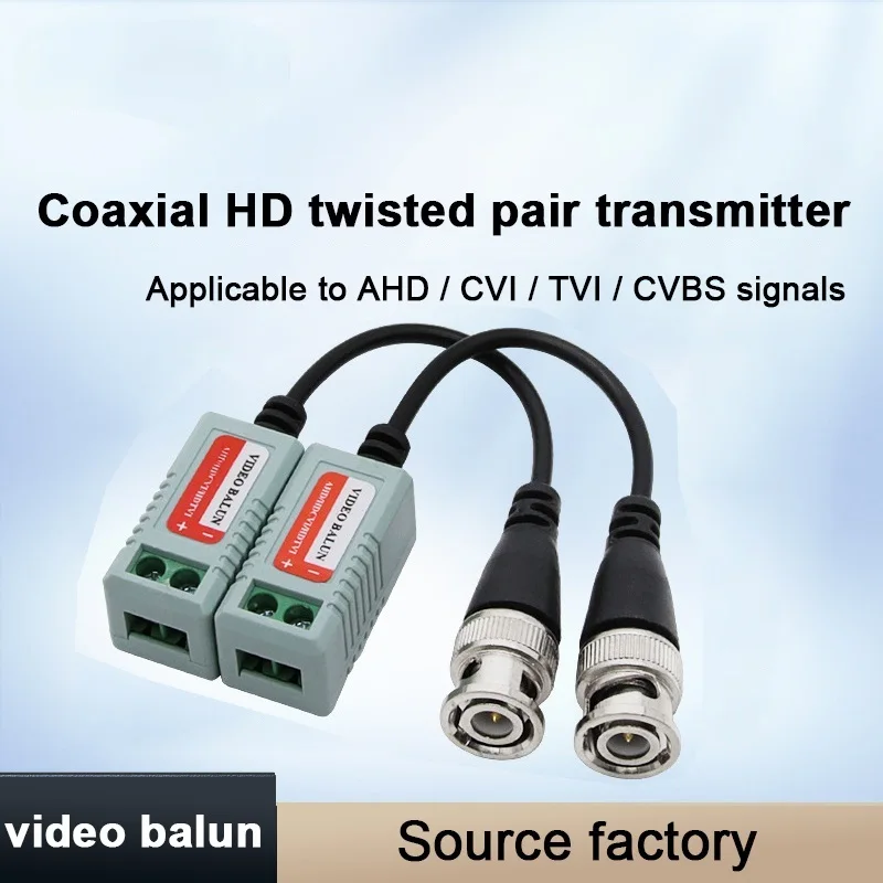

1Pair/2PCS 1CH Passive Twisted Pair Transmitter Monitoring Coaxial HD Video BNC to Network Cable Video Balun