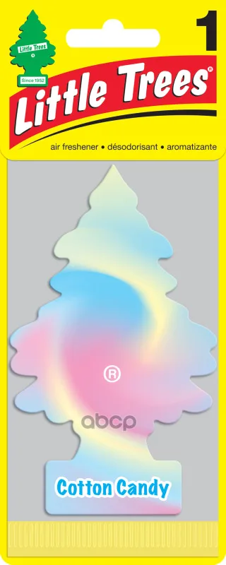 U1p-10282-Russ_ароматизатор Подвесной! Картон Ёлочка 'Сладкая Вата' (Cotton Candy) Little Trees