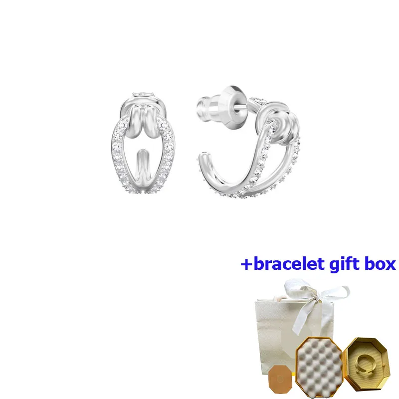 

Высококачественные роскошные серебряные витые женские серьги с узлом, повышающие чувство, красоту и бесплатная доставка