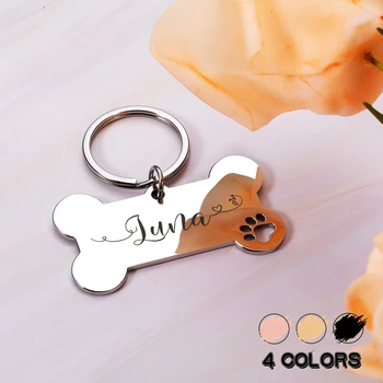Personalized Pet  Dog Tags Shiny Steel Free Engraving Kitten Puppy Anti-lost Collars Tag for Dog Cat Nameplate Pet Accessoires 1