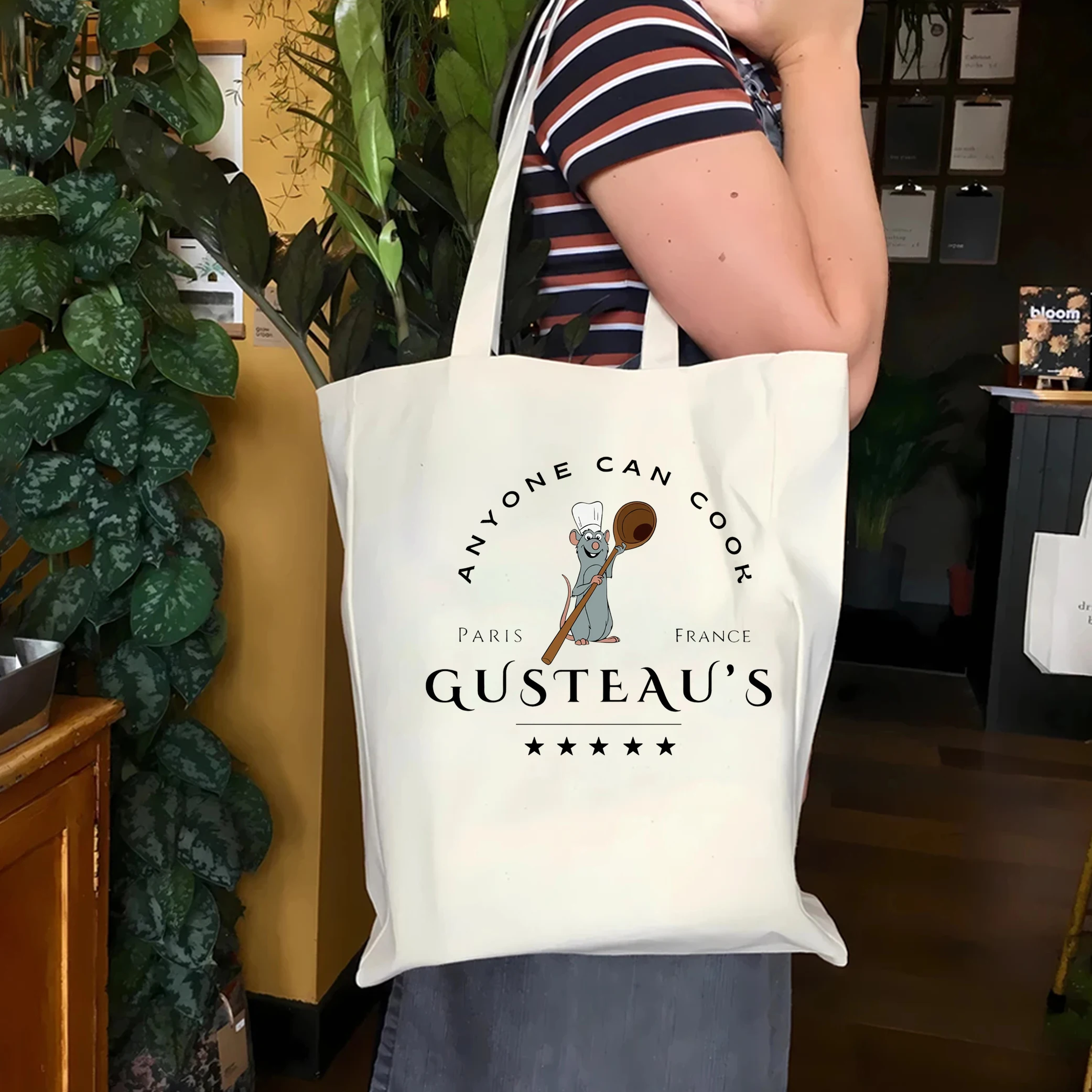 Холщовая Большая Сумка Disney Ratatouille Женская На Плечо Y2K Pixar Chef Remy