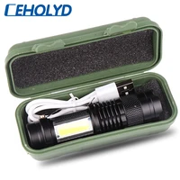 the mini portable led flashlight uses xml t6 lamp beads with a lighting distance of 100 meters for adventure camping etc