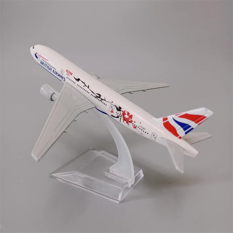 

16cm Air Great British Airways Boeing 777 B777 Airlines Plum Bossom Alloy Metal Scale 1/400 Diecast Airplane Model Plane Toys