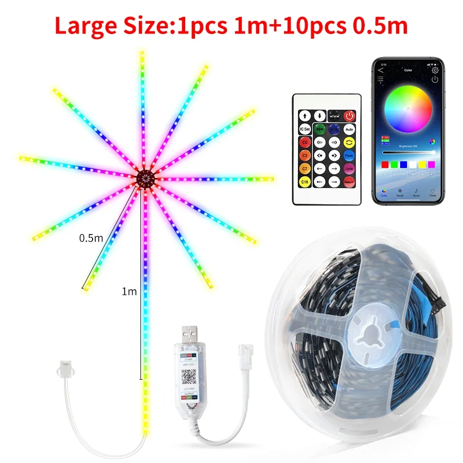 

RGBIC Светодиодная гирлянда Dream Color 1м+0.5м USB