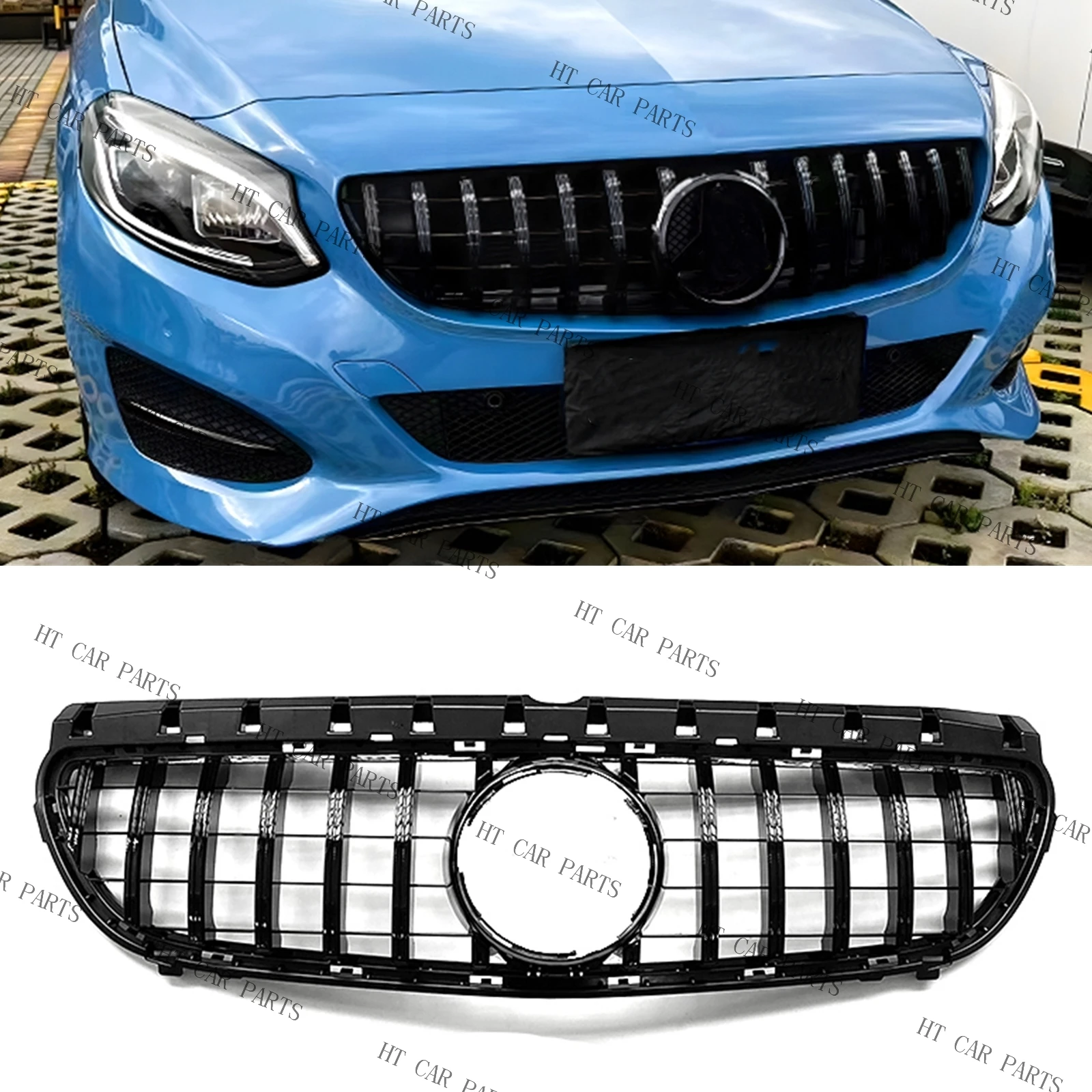 

Для Mercedes Benz B-Class W246 B180 B250 2015-2019 (после июня 2015 года) 1 шт. черный GT Стиль переднего бампера решетка гриль