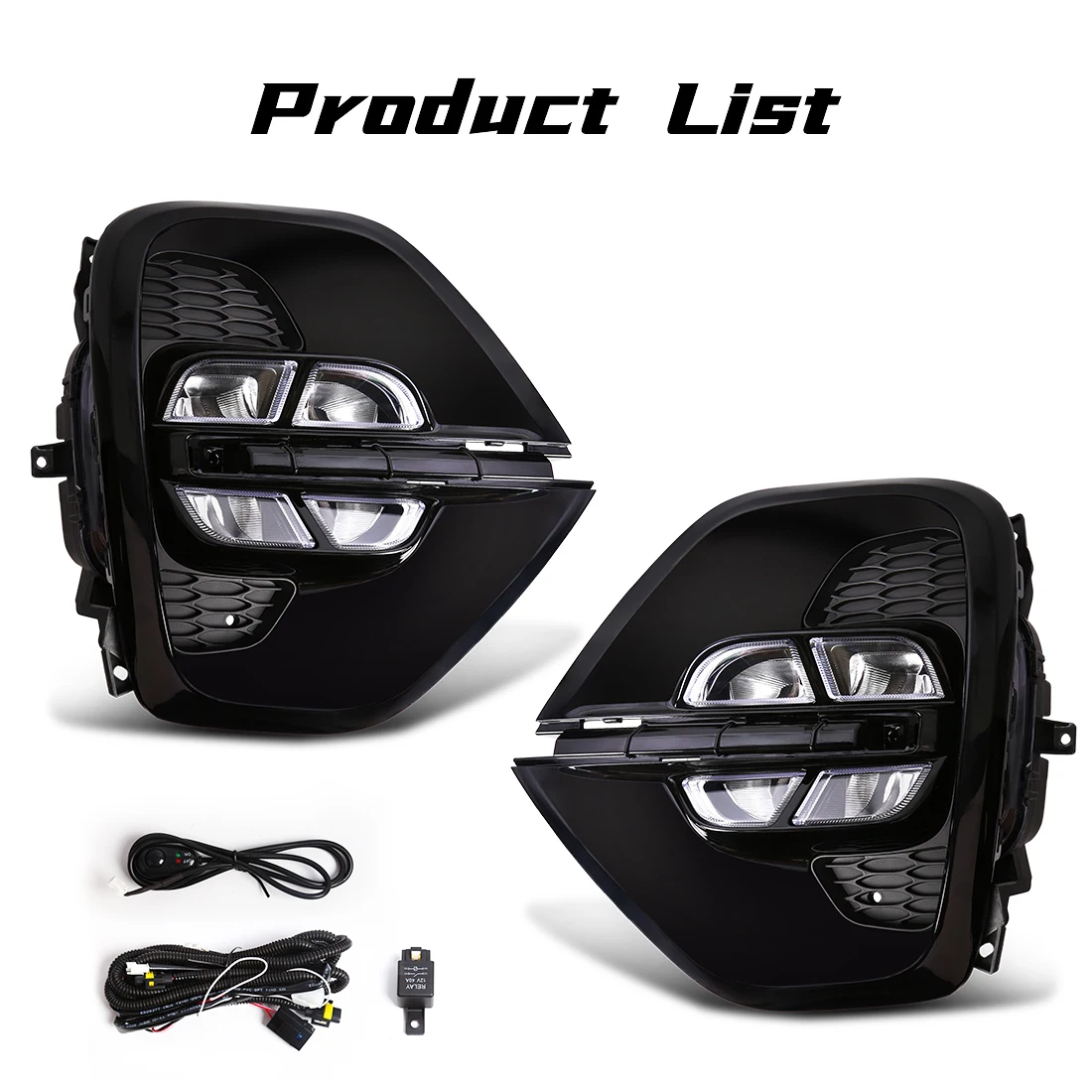 

Для Kia Sportage KX5 2019 2020, тип Азии США, светодиодные DRL дневные ходовые огни, автомобильные противотуманные фары, передний бампер, фары, белые дневные фары