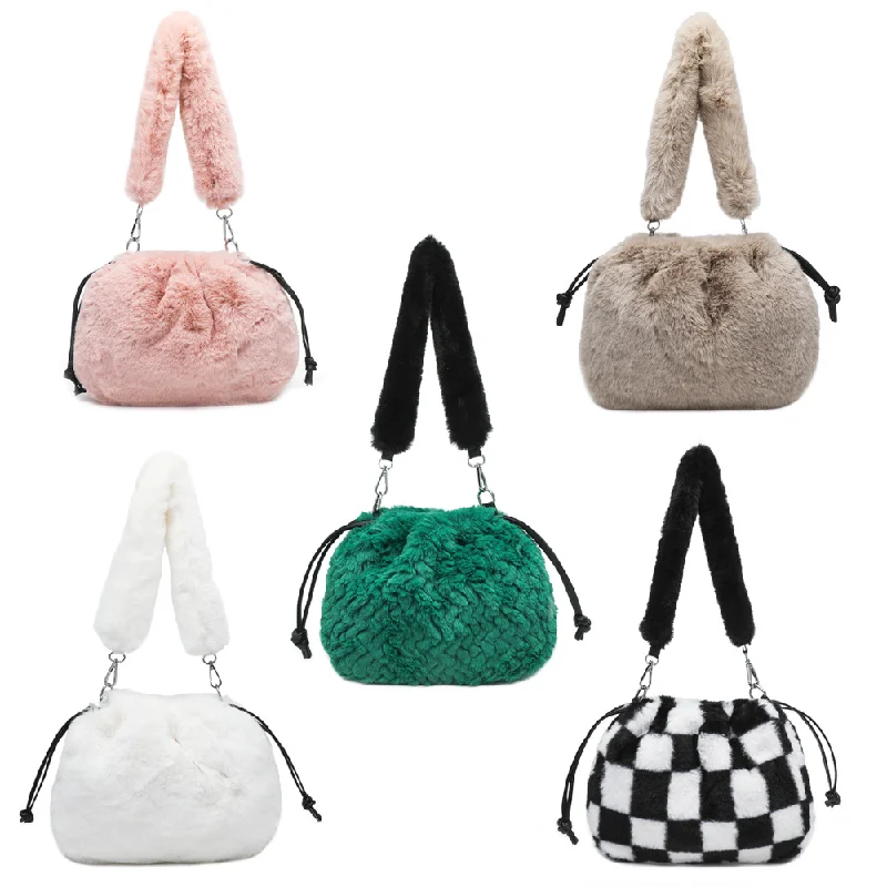 

Woman Bag Designer Side Shoulder Handbags Portable Armpit Lasso Pocket Casual Travel Purses Rabbit Plush Cartoon Cosmetic Bag