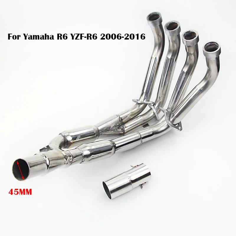 

Slip On For Yamaha R6 YZF-R6 2017-2019 Motorcycle Racing Exhaust Front Link Pipe Modified Header Connect Tube Stainless Steel