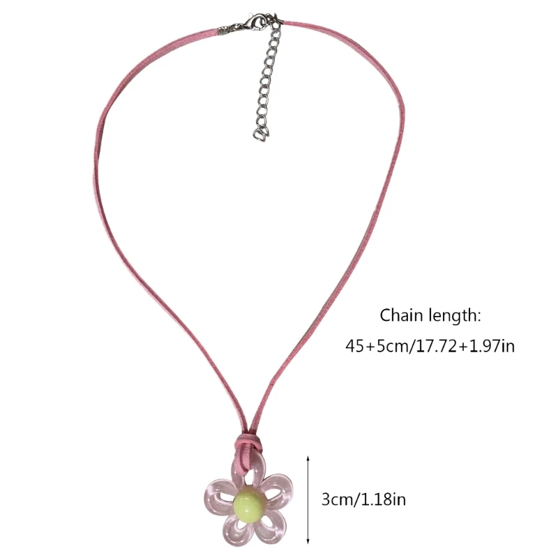 Разноцветное ожерелье с подвеской в ​​виде цветка акриловое бархатное цветком