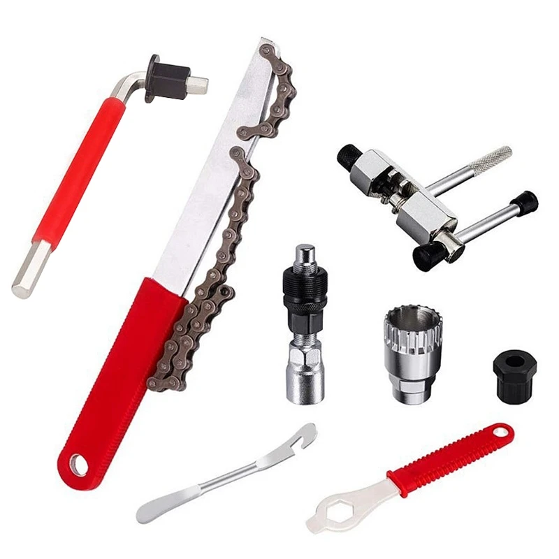 

8 Pcs Bicycle Cassette Removal Tool Kits, Bicycle Mountain Bike Repair Tool Chain Whip Bicycle Repair Tool Set