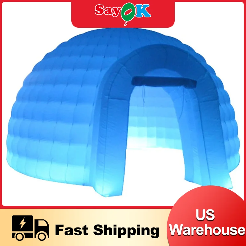 

SAYOK Dia.5m Inflatable Igloo Dome Tent Oxford Commercial Inflatable Event Dome Tent for Club Party Wedding Show Exhibition