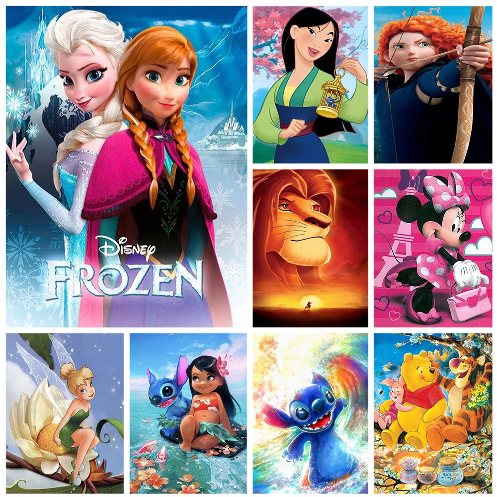

Алмазная живопись «ледяная принцесса» Disney, алмазная 5D Вышивка «Лило и стразы», мозаика для домашнего декора