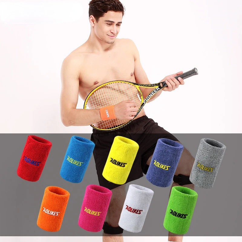 

8cm sweat absorbing towel cotton wrist band for running breathable sports wrist band multicolor gift set
