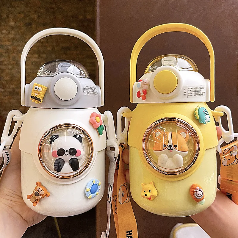 

Kawaii Thermos Bottle Kids Water Cup Cute with Straw 700ml Stainless Large Capacity Cartoon Girl Kettle Student Cup for Children
