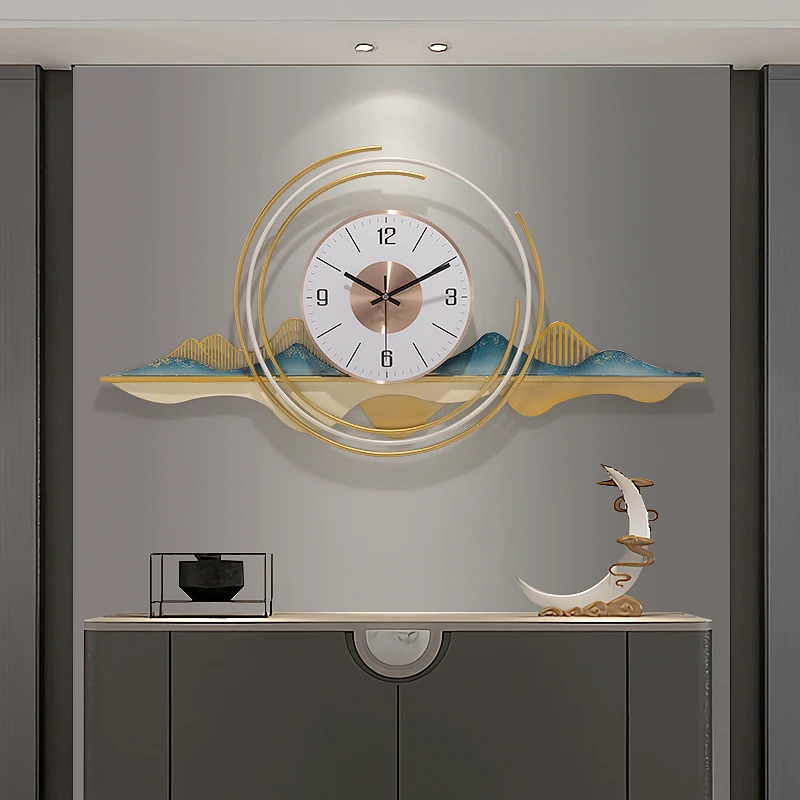 

Large Wall Clock Modern Design Living Room Home Decoration Atmospheric Fashion Celebrity Mute Watch Metal Stickers