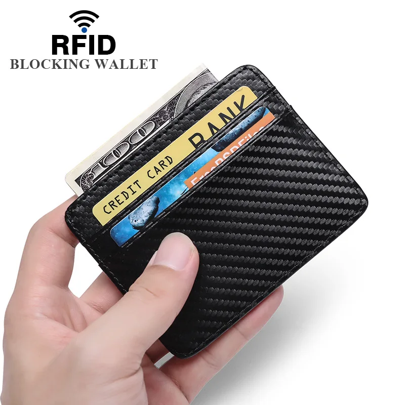 Мужской тонкий кошелек из углеродного волокна с Rfid-защитой мужской чехол для