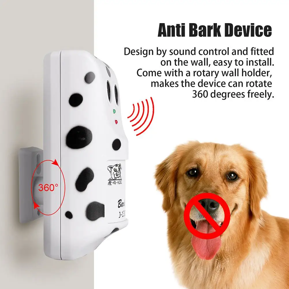 Ultrasonic Bark Stopper Anti Bark Wall Mounted Voice Activated Dog Repeller Equipment Training Device