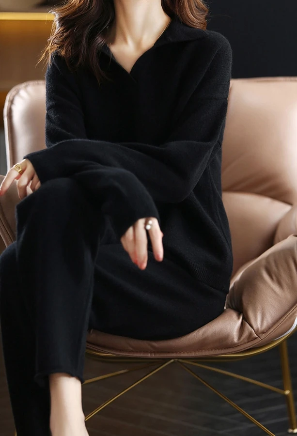 Большой комплект из 2 предметов женский спортивный костюм свитер с