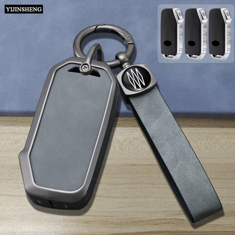 3 4 кнопки из цинкового сплава + кожаный чехол для автомобильного ключа KIA Sportage Ceed