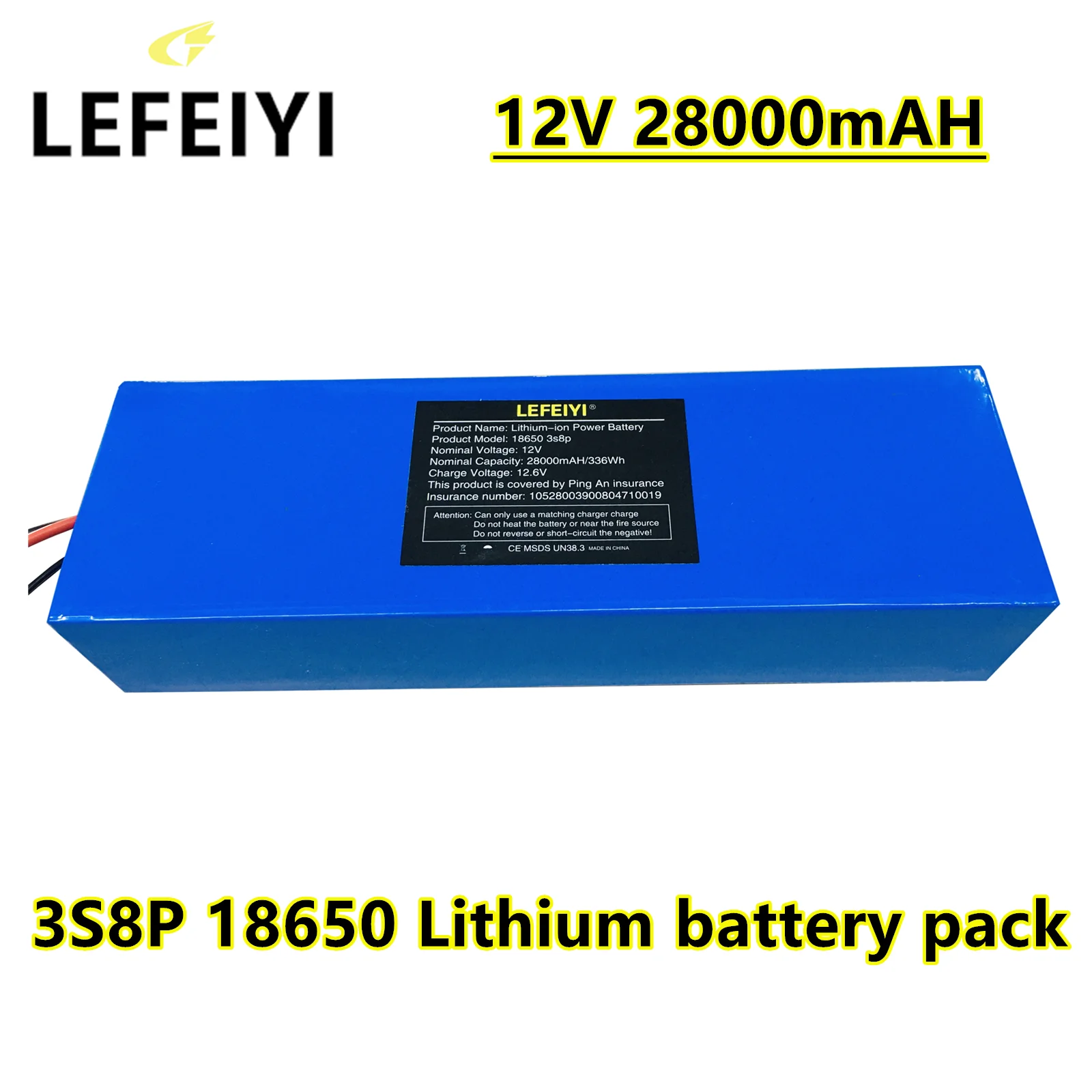 

LEFEIYI 3S8P 18650 Lithium Battery Pack 12V 28000mAH, Lithium Battery Pack Protection Board 12V 28AH for Inverter Miner