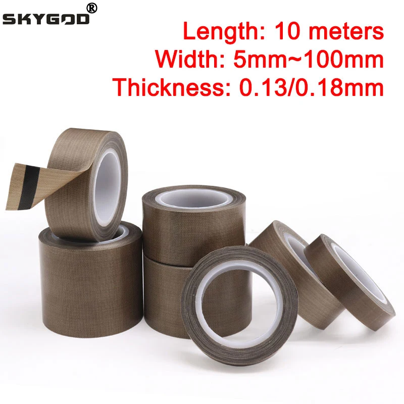 

PTFE Tape Adhesive Cloth Insulated Vacuum High Temperature Resistant Sealing PTFE Tapes Width 5~100mm Thickness 0.13mm 0.18mm