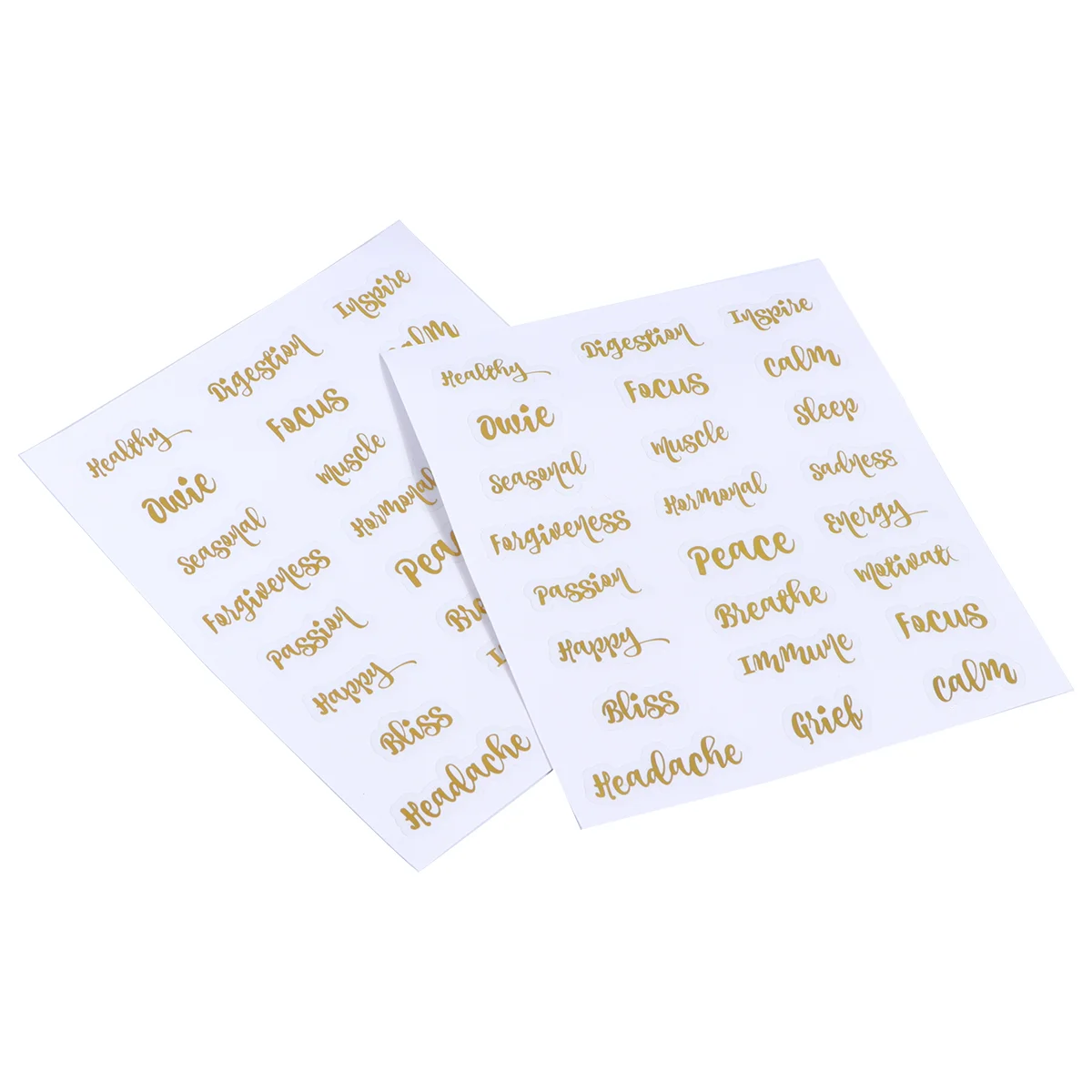 

Paper Gold Letter Pain Wellness Happy Peace Label Sticker Essential Oil Bottle Tags Decorative Sticker DIY Handmade Sticker