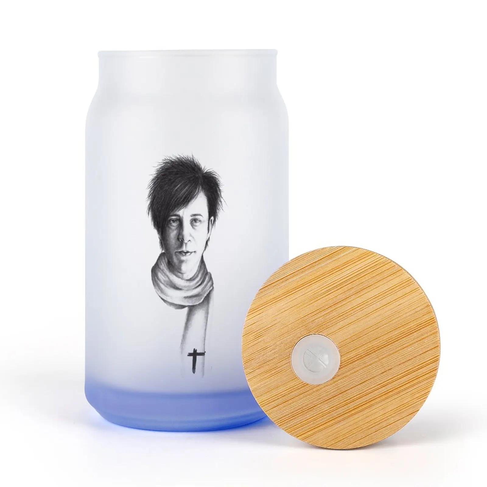 

Drawing of Nicola Sirkis of Indochine Tank Top DIY Frosted Glass Pipette Cup Novelty Canteen Beer Mugs Vacuum Flask Graphic Woo