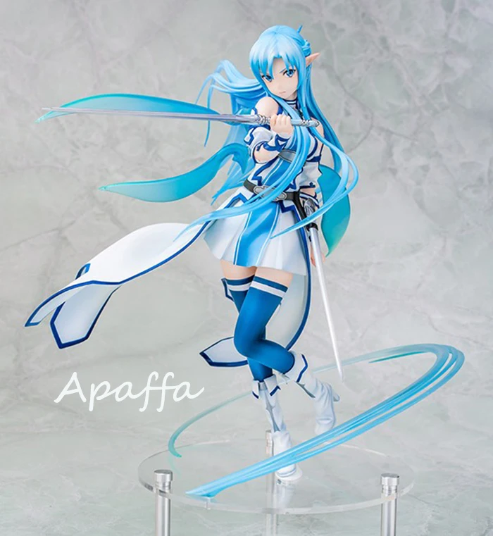 23cm Anime figürü oyuncak Sword Art Online Yuuki Asuna 1/7 ölçekli ALO Ver. Su Elf PVC aksiyon figürü oyuncakları toplama modeli hediye
