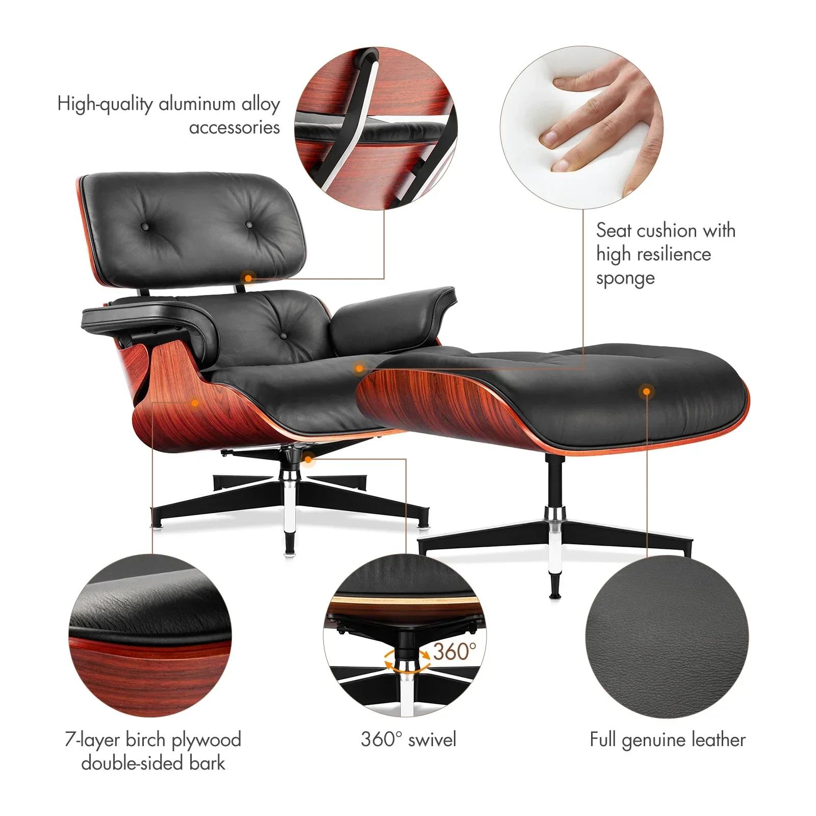 Стулья для гостиной и офиса из натуральной кожи