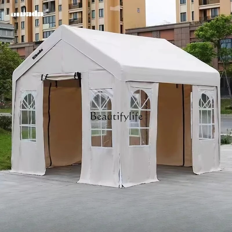 Фото Tenda da sole per esterni , riparo antipioggia, isolamento per ombrellone a quattro gambe addensato №2