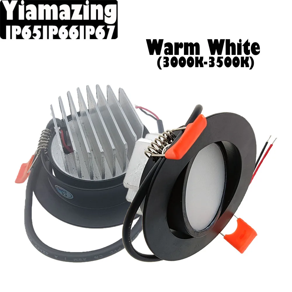 Поворотный черный 7 Вт 9 220 В IP65 IP66 теплый белый уличный водонепроницаемый