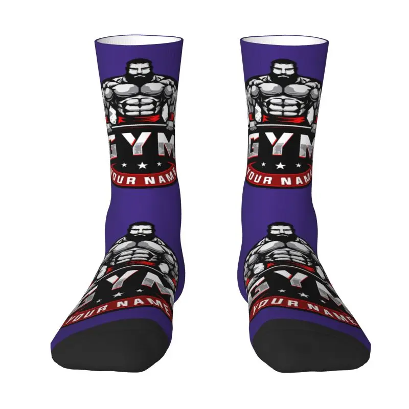 

Bodybuilding And Gym Logo Dress Socks Mens Womens Warm Funny Novelty Crew Socks