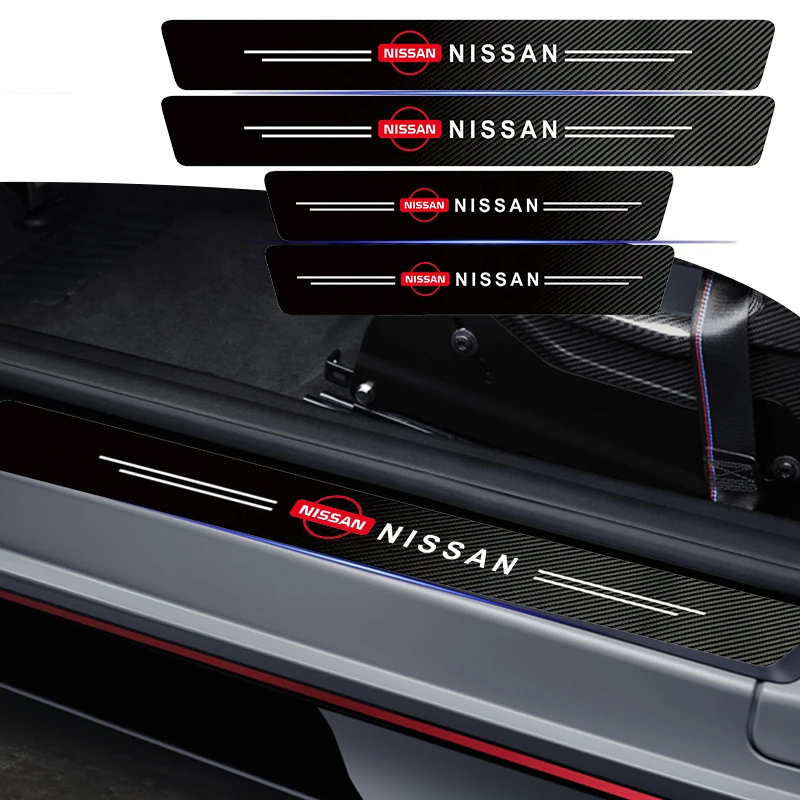 

4 шт., наклейки на автомобильные двери из углеродного волокна