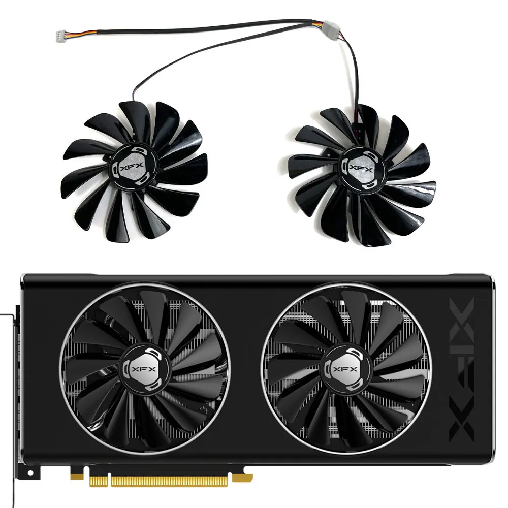 2 шт./комплект, Новый охлаждающий вентилятор для графической карты XFX RX 5700 XT, RX 5700