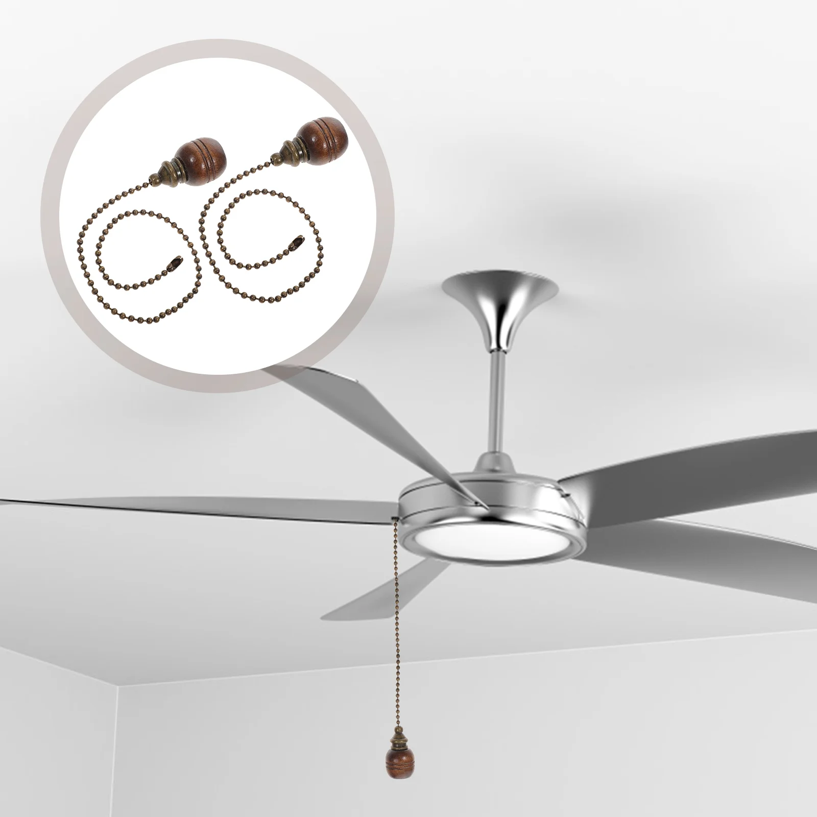 

Chain Ceiling Fan Light Lamp Pendants Pendant Chandelier Wooden Socket Switch Hanging Chakra Retro Decorative Bulb Ornaments