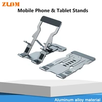 aluminum alloy mobile phone holder stand ultra thin portable folding desktop lazy tablet for iphone xiaomi