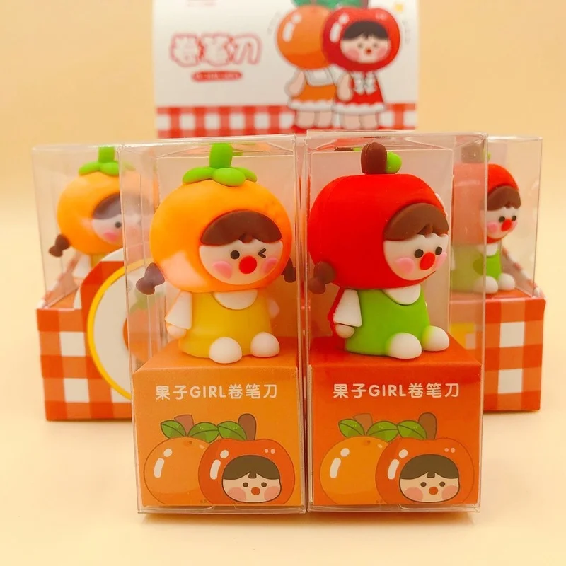 

4 Pcs/pack Kawaii Creative Silica Gel Pencil Sharpener Fruit Cartoon Shape Pencil Sharpener/pencil Sharpener Stationery