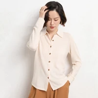 high end cashmere knitted cardigan womens long sleeved loose with lazy polo collar sweater coat