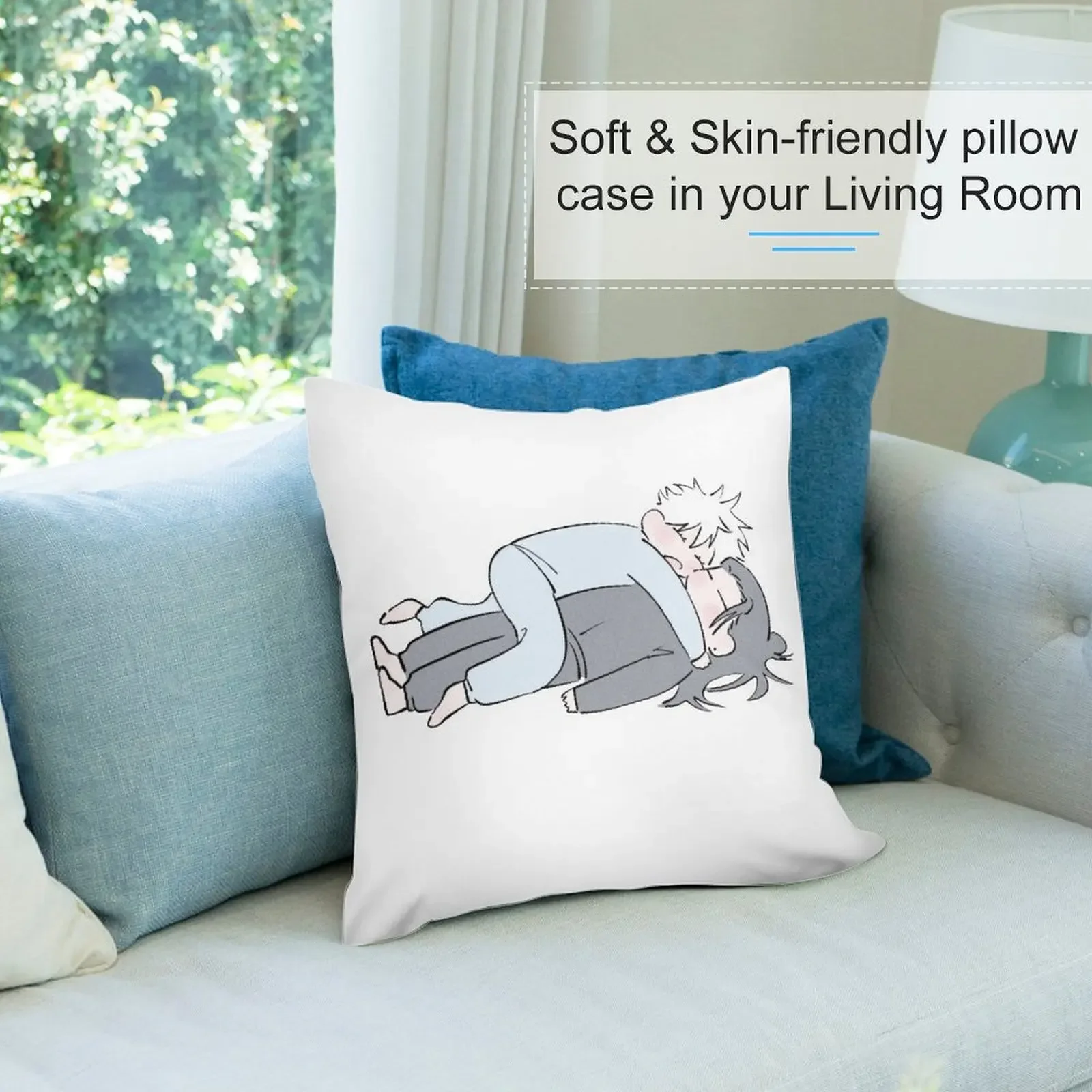 Декоративная подушка Gojo Sleeps on Geto декоративная наволочка рождественские