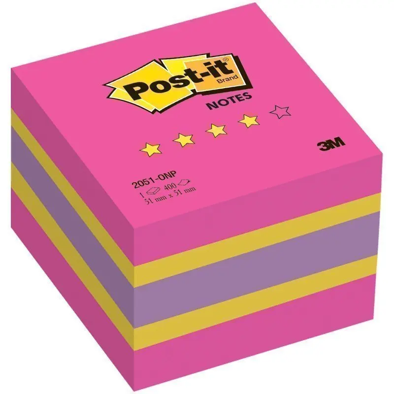 Самоклеящийся блок Post it ORIGINAL &quotОсень&quot 51*51мм 400л 3 цвета/малиновая неоновая