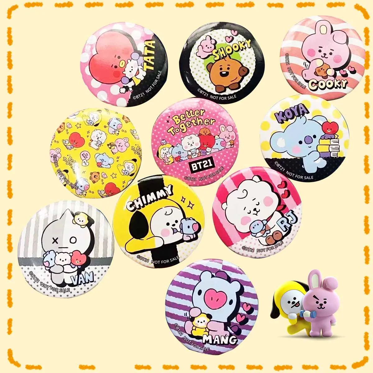

Bt21 Badge Kawaii Bags Ornmants Brooch Pins Anime Rj Tata Chimmy Koya Cooky Kpop Stars Bts Cute Decoration Fans Gifts Lovely Toy