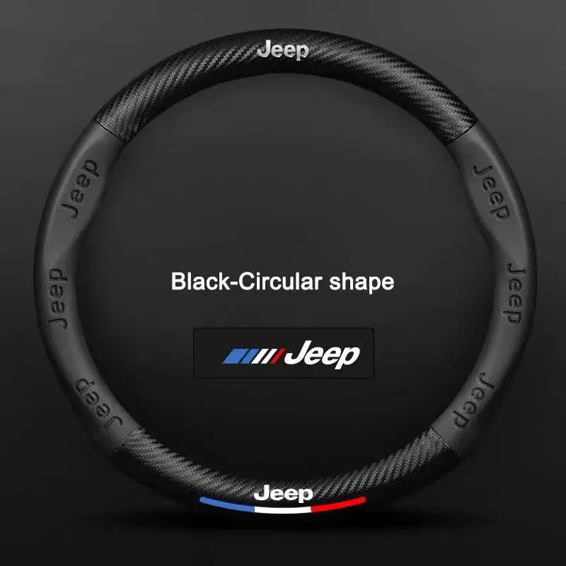 

Car Embossing For Jeep Steering Wheel Cover Carbon Fiber Non-Slip Wrangler JK JL YJ XJ Renegade ComPcss Patriot Cherokee Rubicon