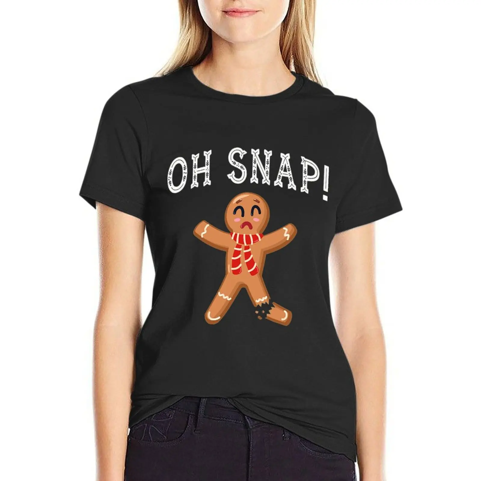 Футболка Oh Snap! Funny Christmas Gingerbread man leg snapped Хлопок