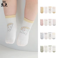 modamama 4 pairs baby socks organic cotton summer mesh toddler tube socks cute cartoon design crew socks for newborn