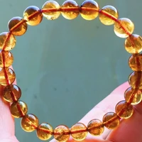 natural yellow orange tourmaline quartz bracelet clear round beads bangle 8 3mm women tourmaline stretch aaaaa