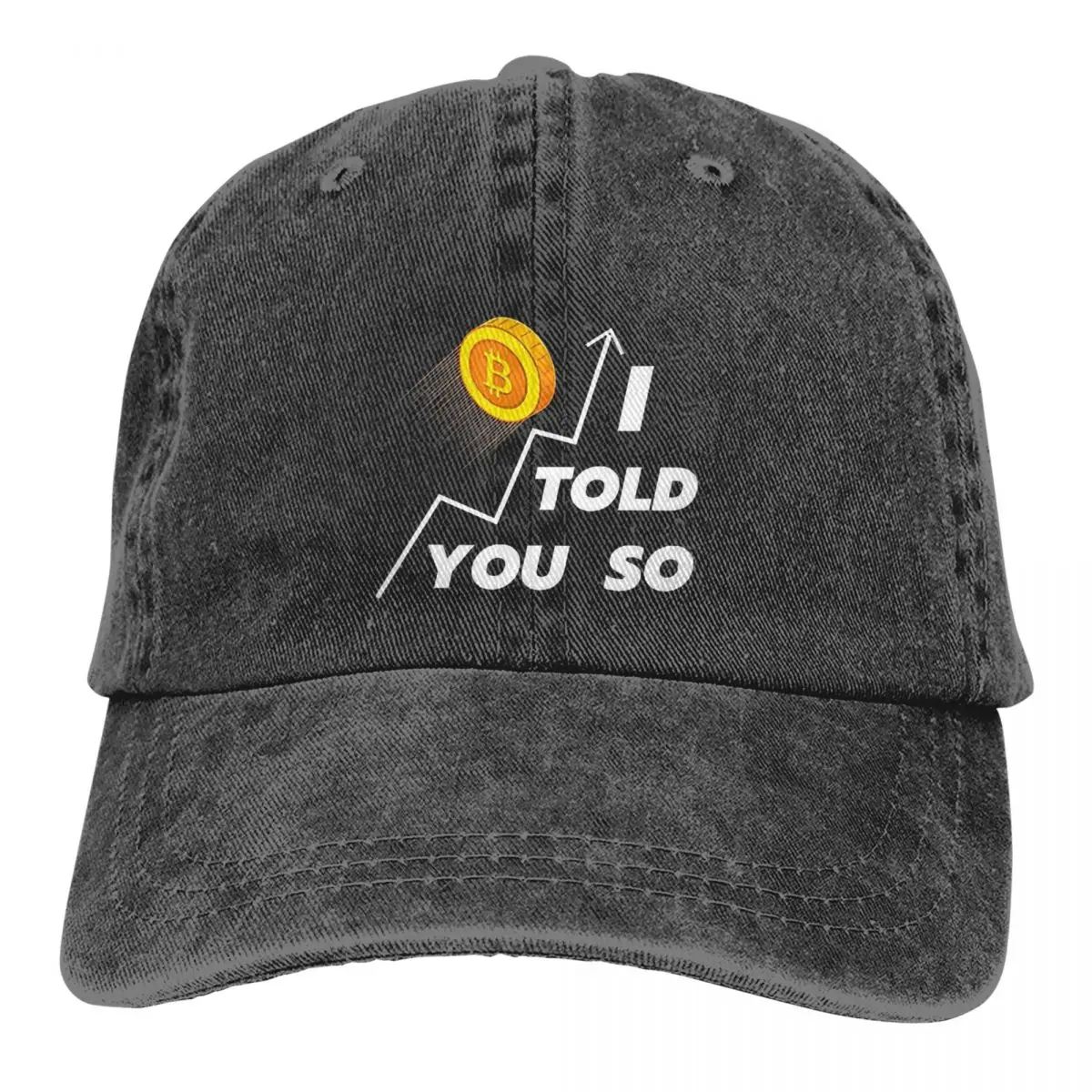 

Bitcoin Cryptocurrency Art Multicolor Hat Peaked Women's Cap I Told You So BTC Personalized Visor Protection Hats