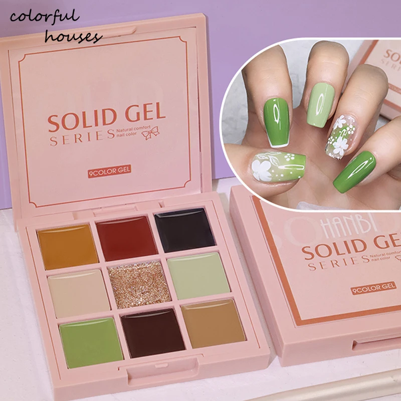 

9 Color Solid Canned Nail Polish Gel Nail Salon Gel Semi Permanent Varnishes Hybrid Nails Gel for Nail Art UV LED 2022 New