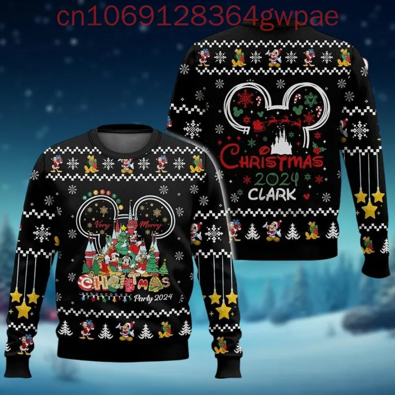 Disney Mickey Ugly Christmas Sweater Land Merry Xmas Мужской свитер Микки Минни Дональд Дак Праздничный